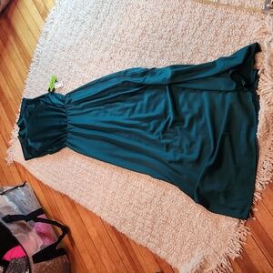 Icone  emerald green floor length gown. Double slit on both side. Wonder